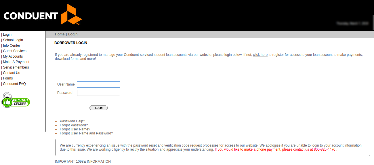 Conduent Borrower Login_Student