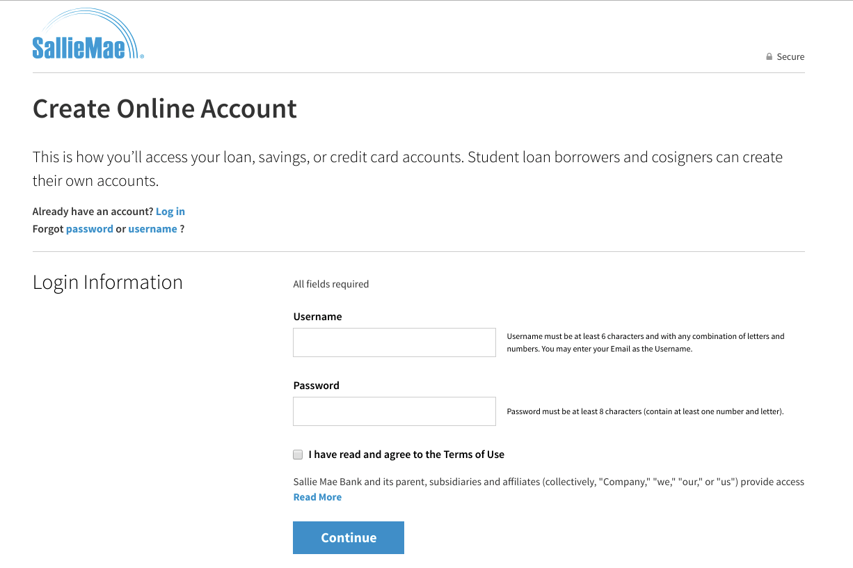 Create Online Account