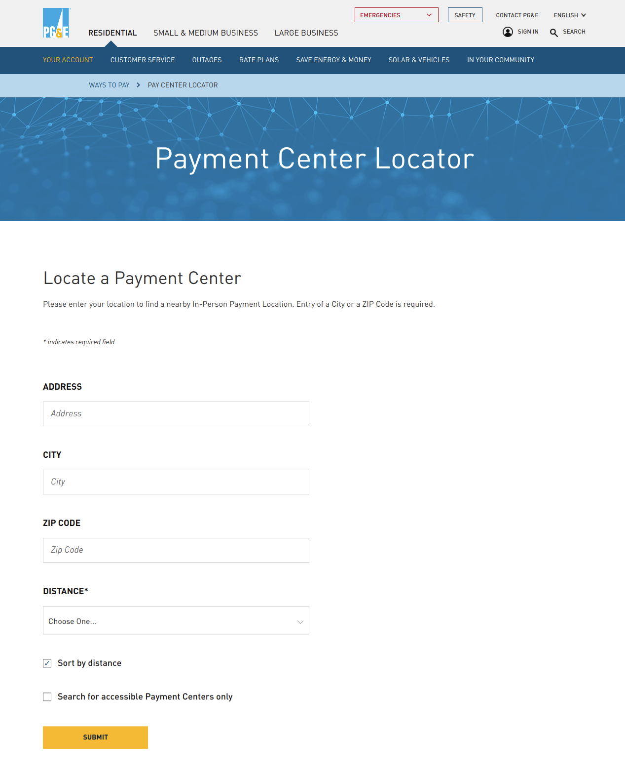 Find a PG E in person Payment Center near you