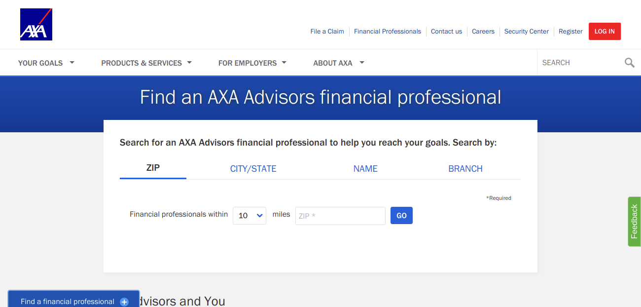 Find an AXA Advisors financial professional