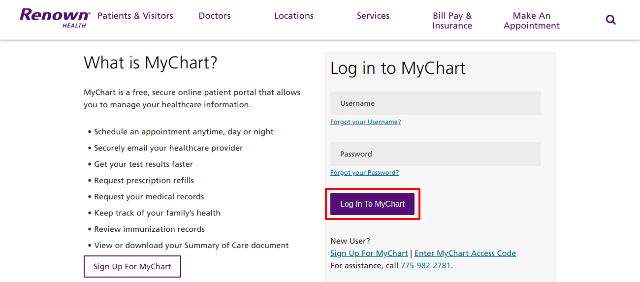 Login to Mychart