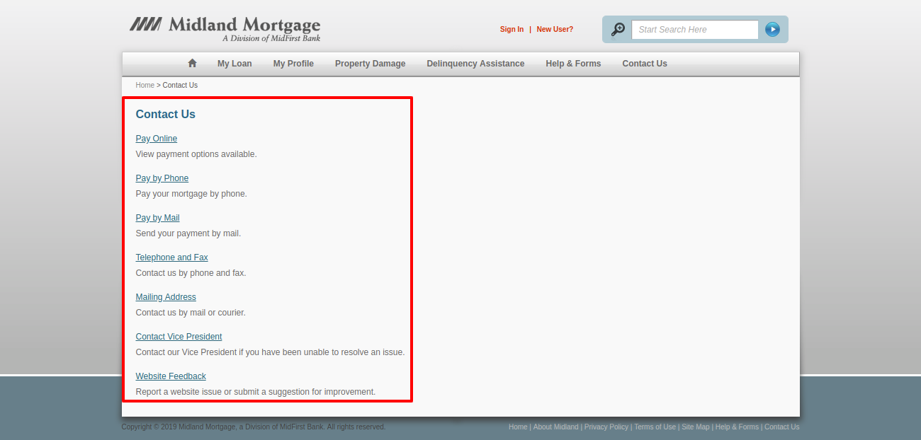 MyMidlandMortgage com Contact Us