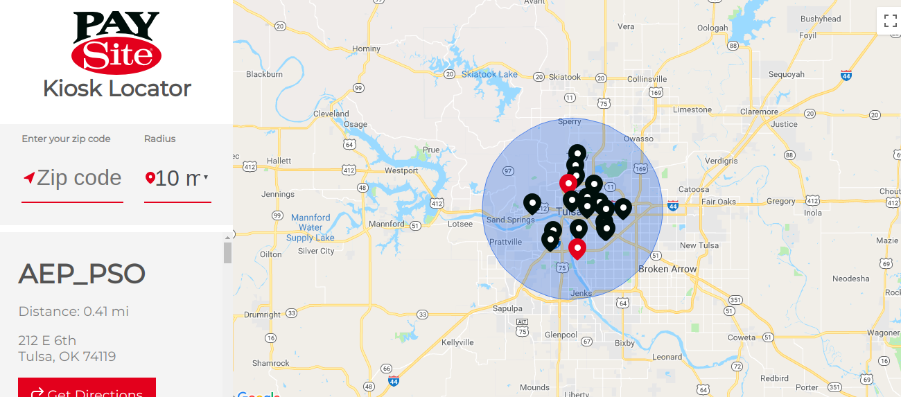 PaySite Kiosk Locator