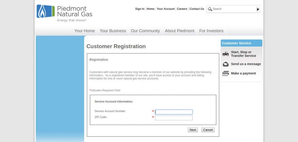 The Piedmont Natural Gas Bill Payment