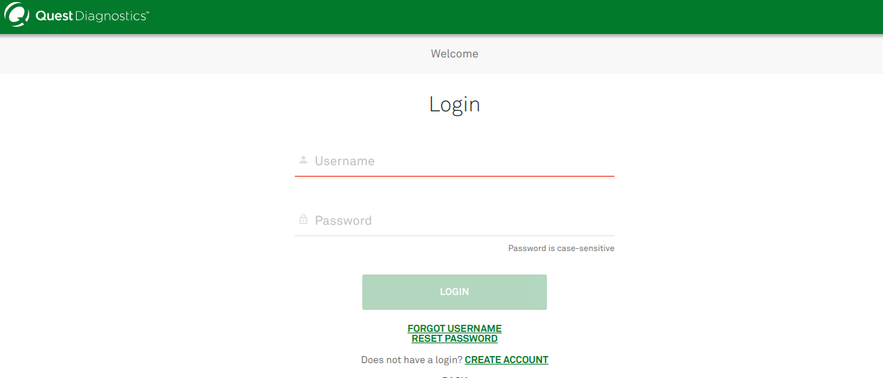 Quest Diagnostics Authentication Service