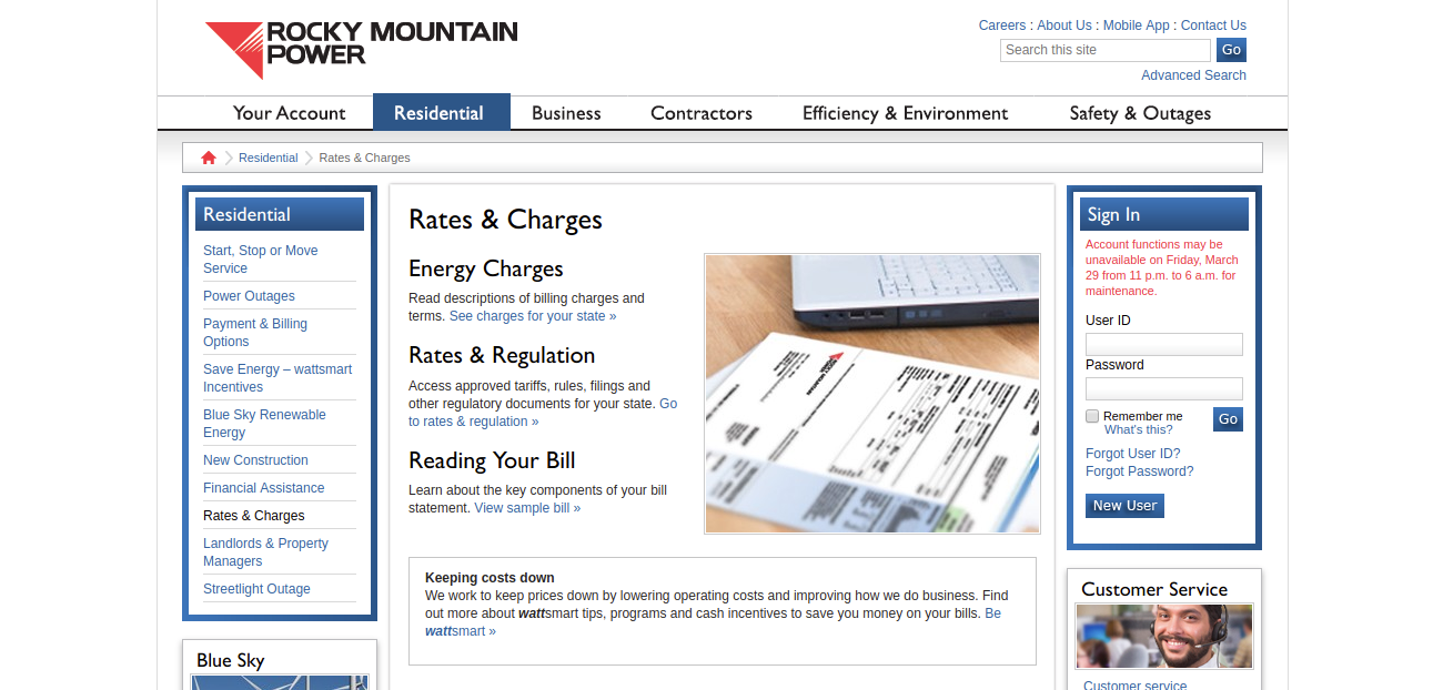 Rates Charges