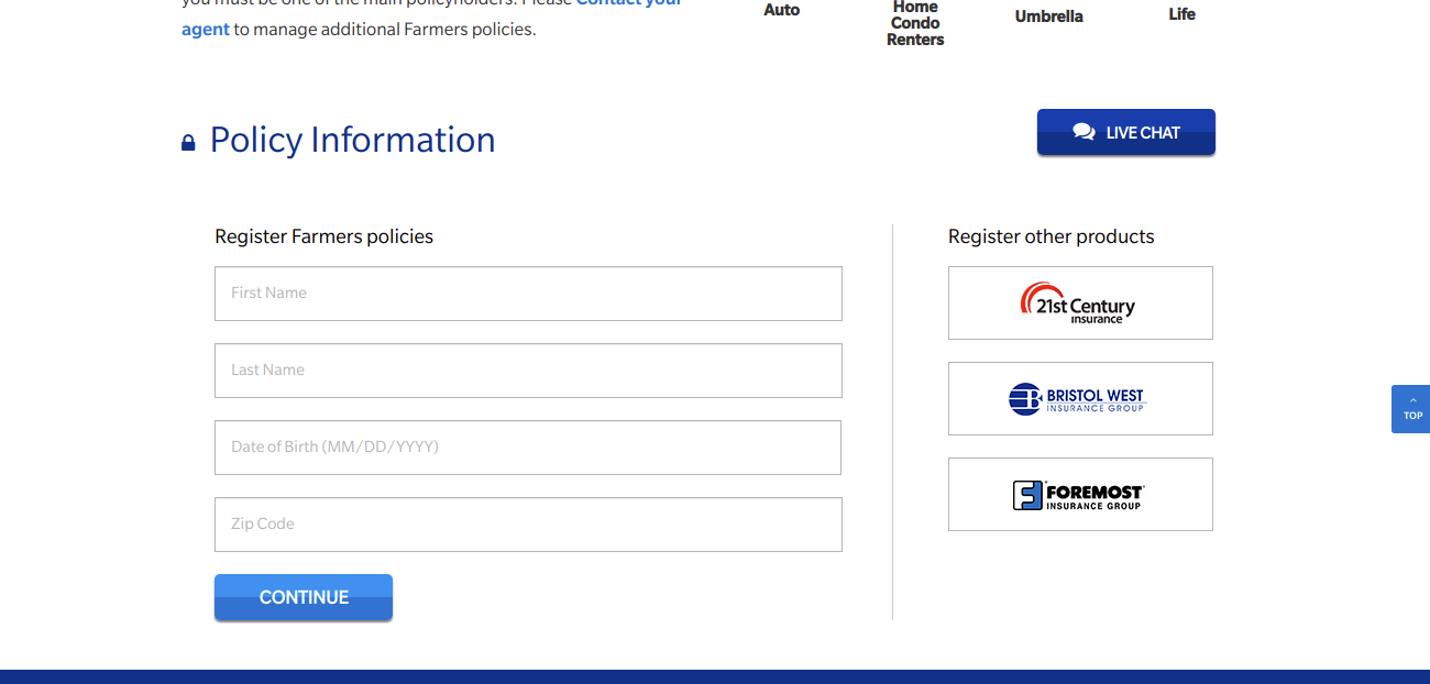 Register for a Farmers com account