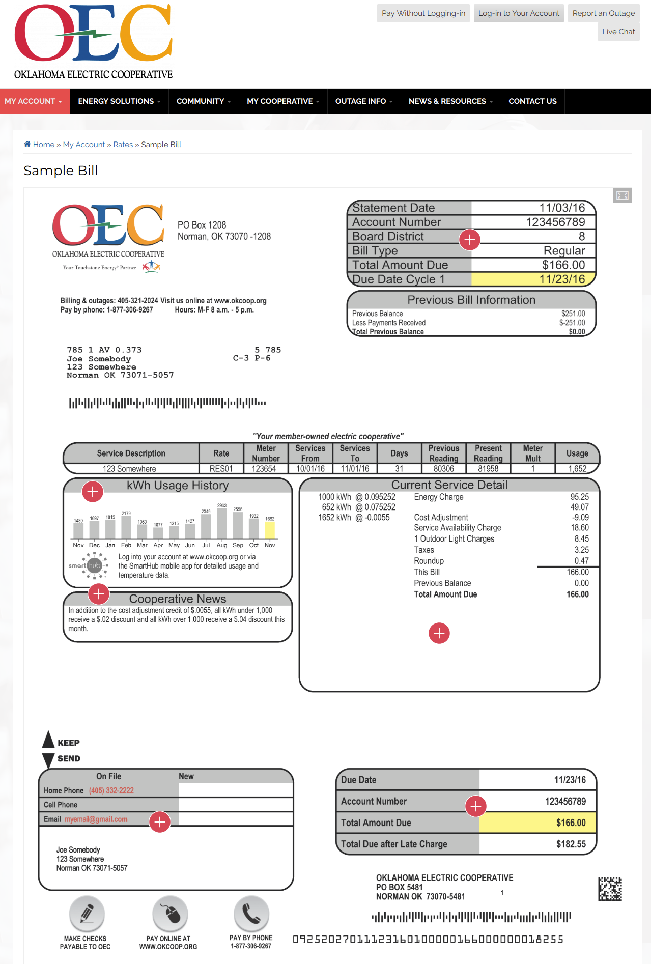 Sample Bill Oklahoma Electric Cooperative