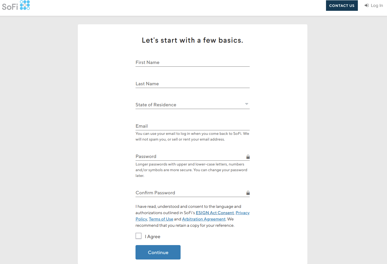 SoFi Registration