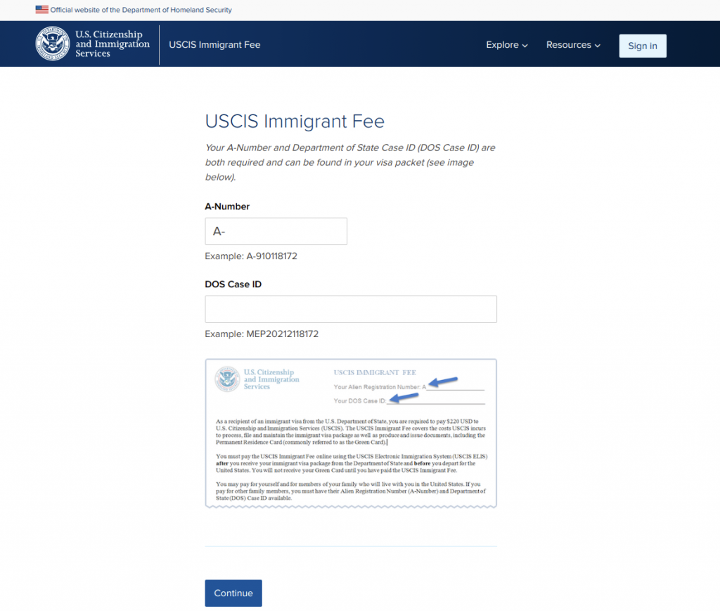 www.my.uscis.gov/uscisimmigrantfee The USCIS Immigrant Fee Payment
