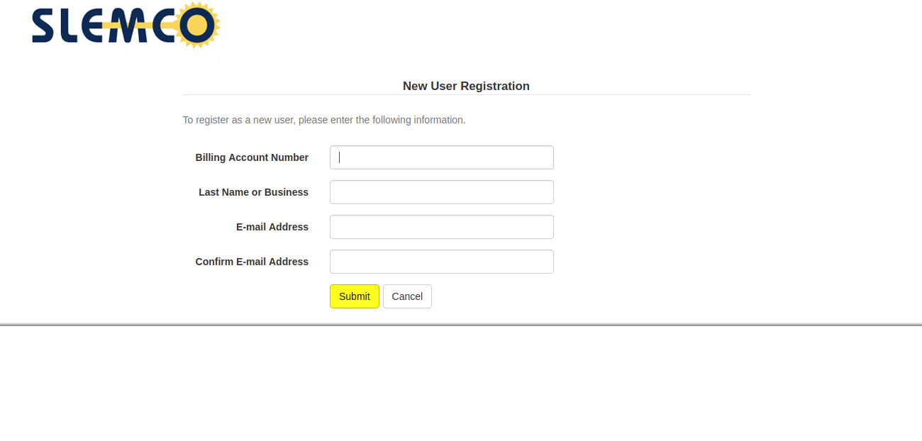 SLEMCO SmartHub Registration