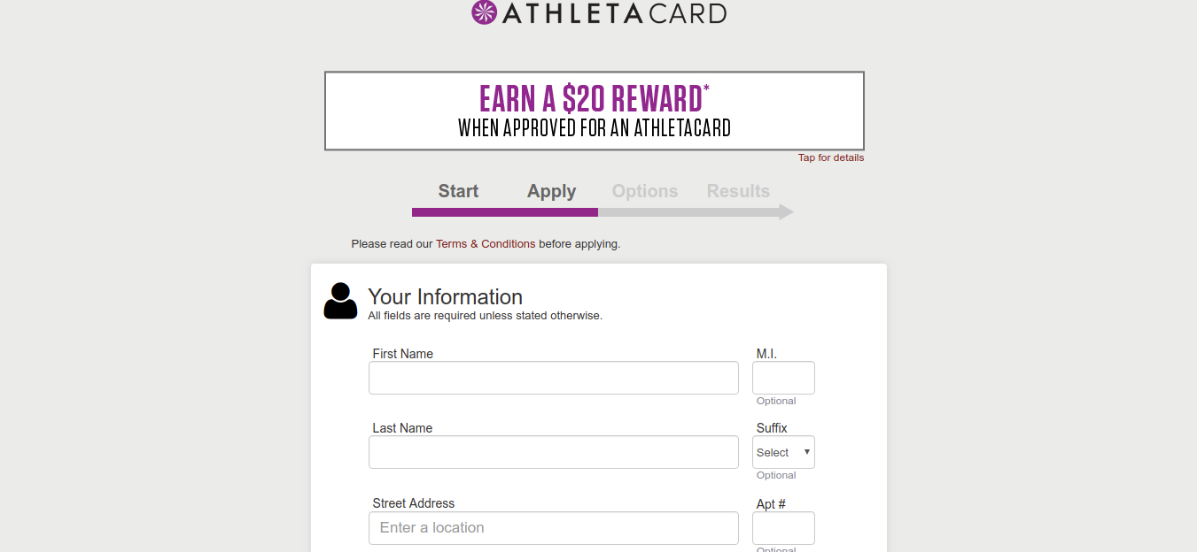 Apply for the ATHLETA Credit Card