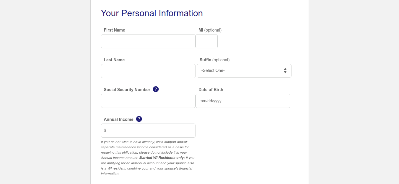 Bed Bath Credit Account Application