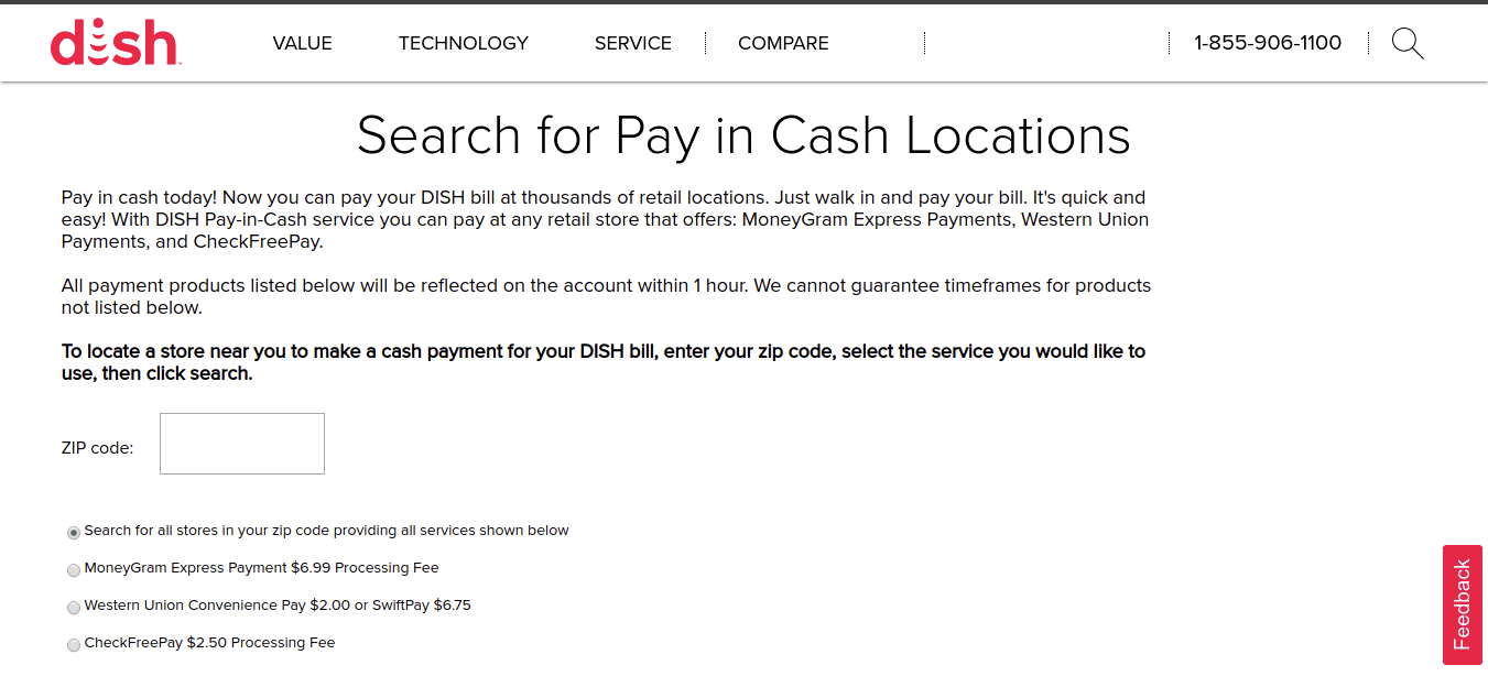 DISH Support Tools Apps Pay In Cash Locator