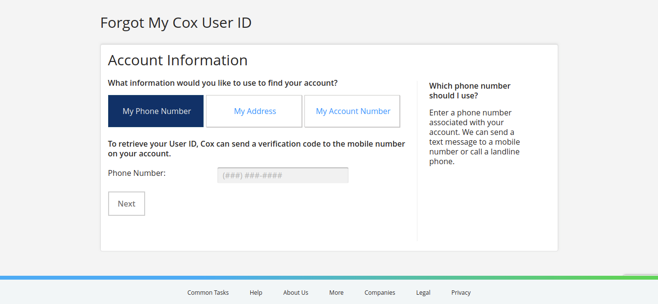 My Profile Cox Communications Forgot