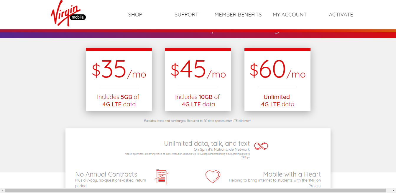 Plans Virgin Mobile