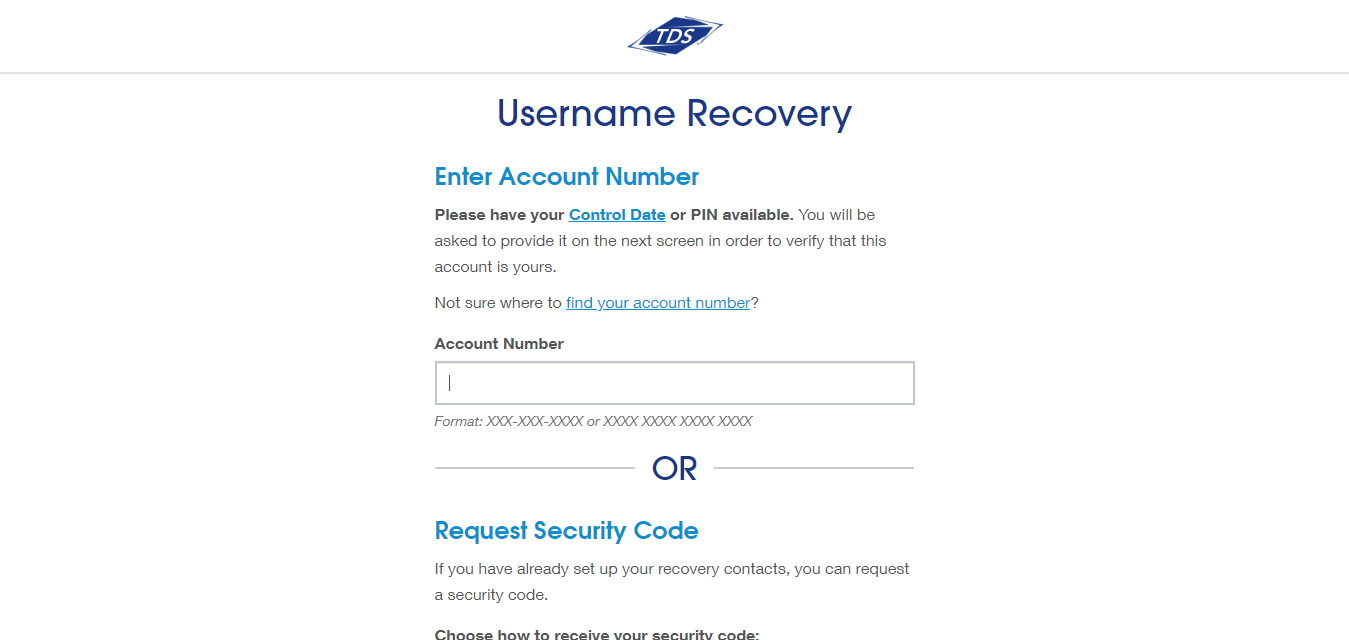 TDS Username Recovery