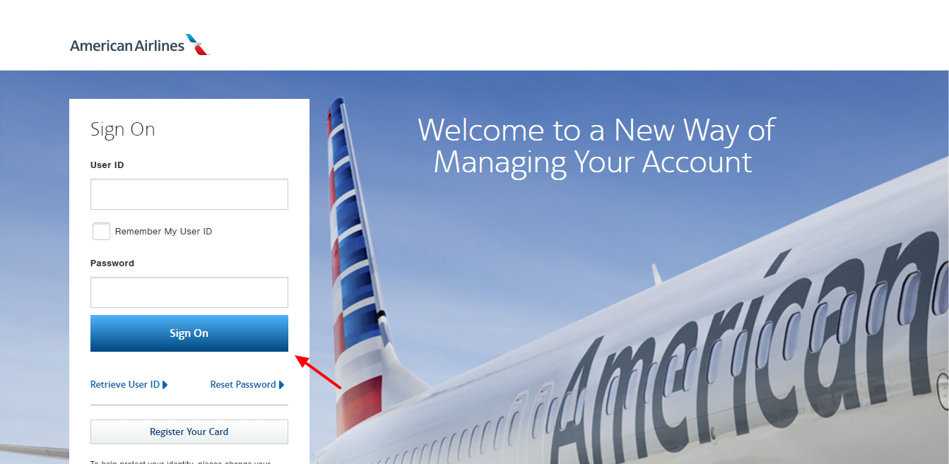 American Airlines Credit Card Sign On