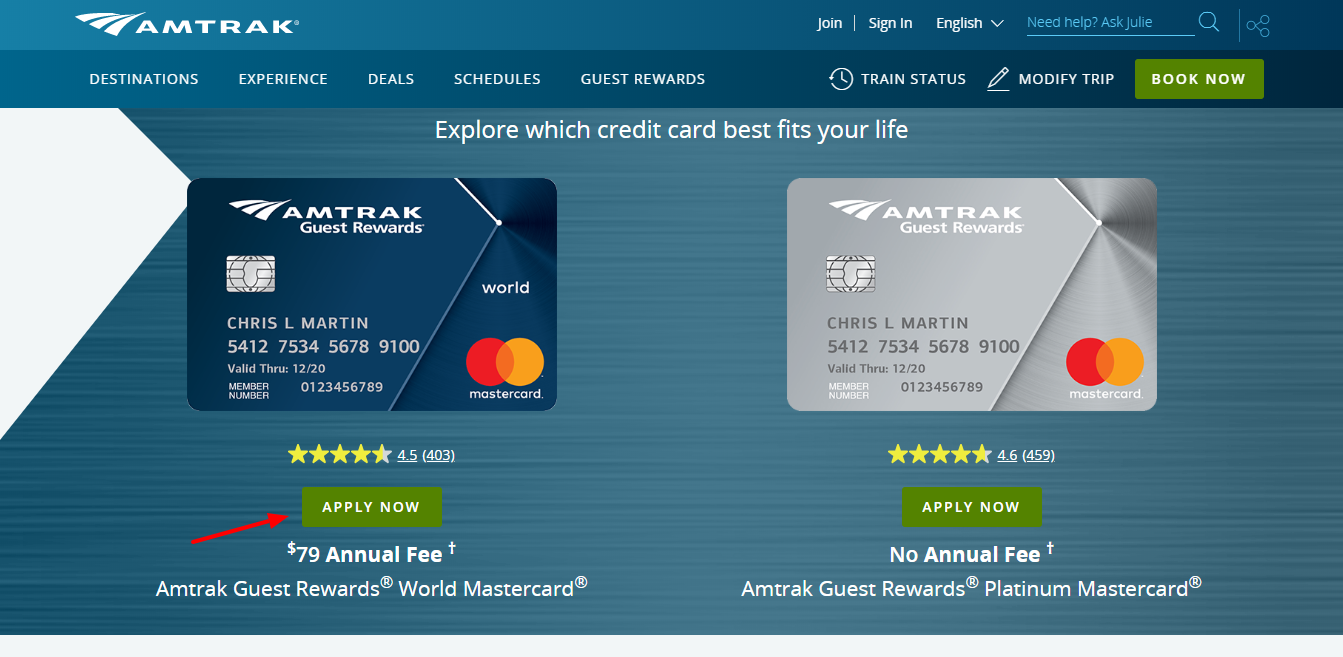 Apply Now for the Amtrak Guest Rewards Mastercard Credit Card