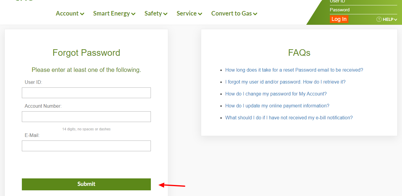 CNG Forgot Password