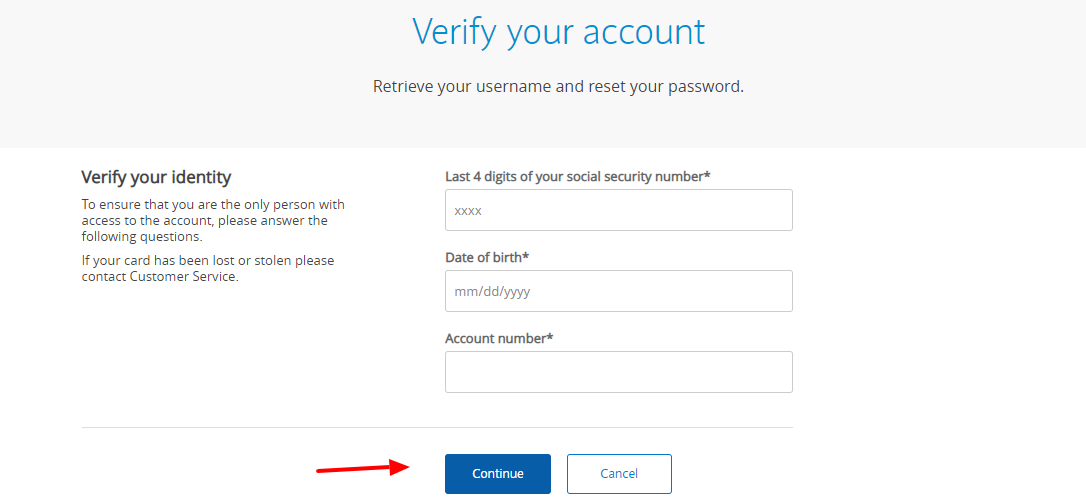 Forgot username or password