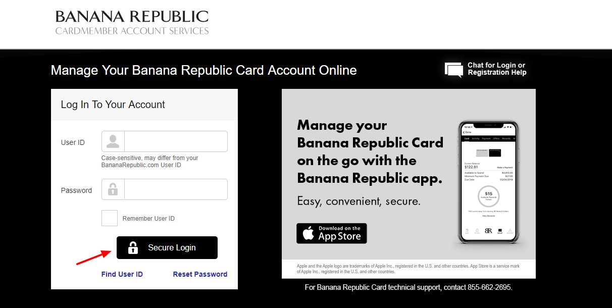 Manage Your Banana Republic Credit Card Account