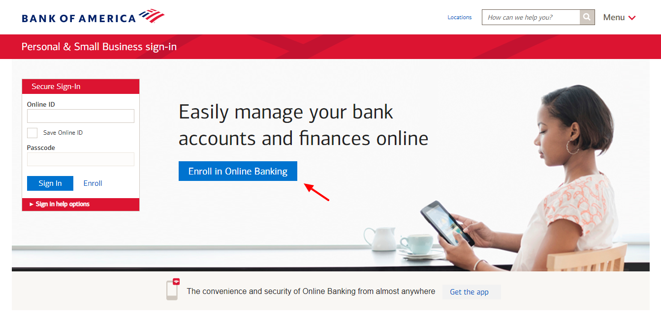 Sign in to Bank of America