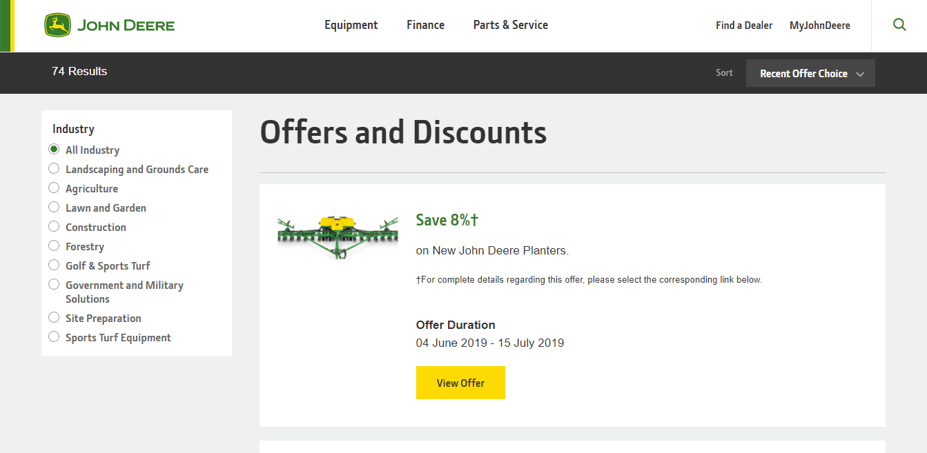 Special Sales and Financing Offers John Deere US