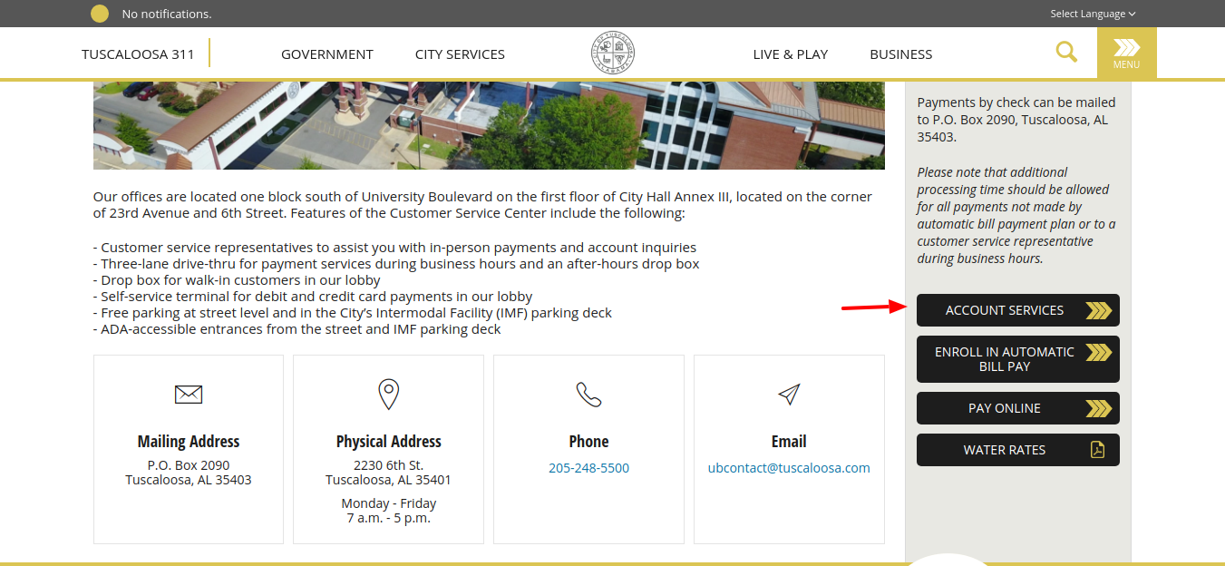 Water-City-of-Tuscaloosa-Account-service