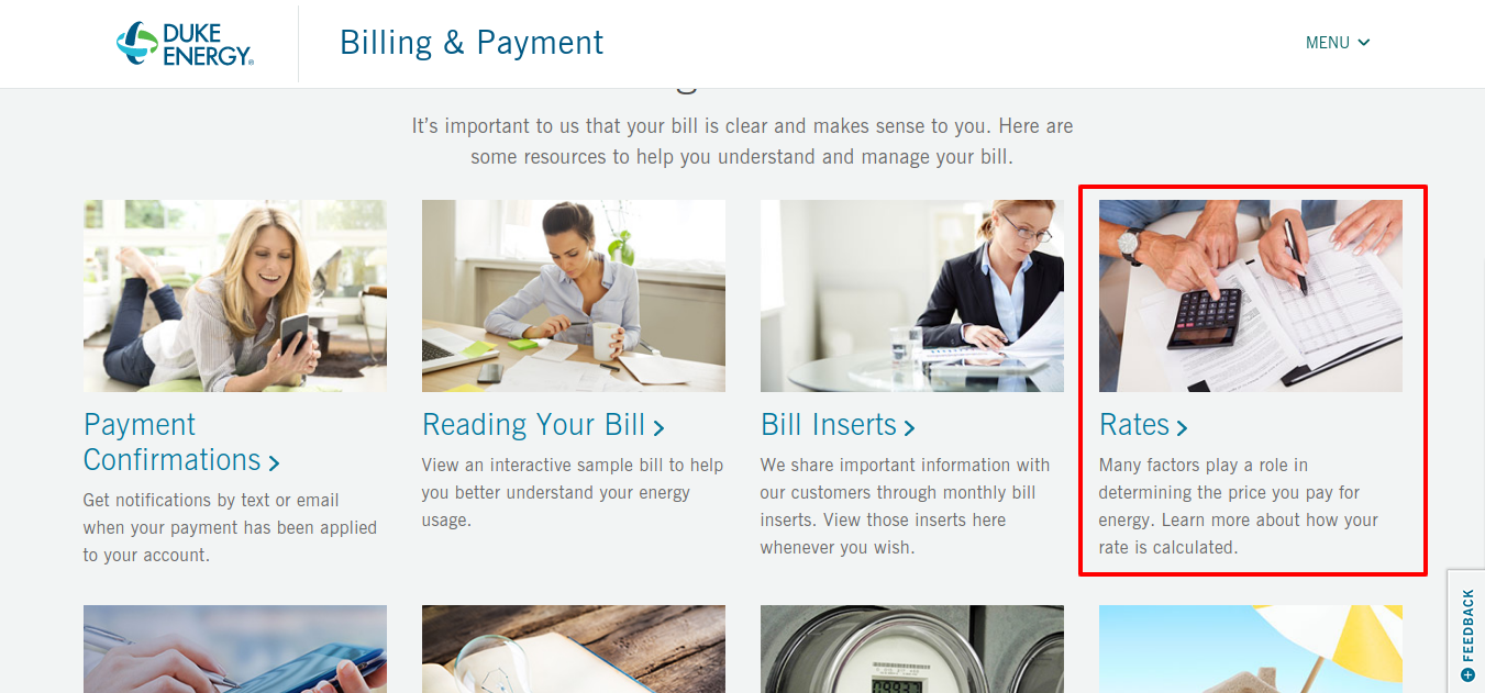 Billing and Payment rates Duke Energy