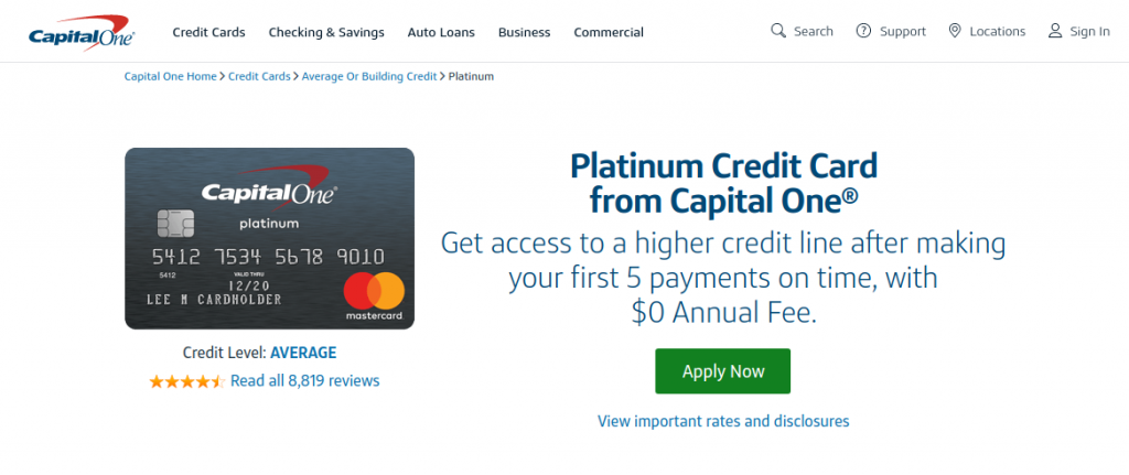 Capital One Platinum Credit Card logo