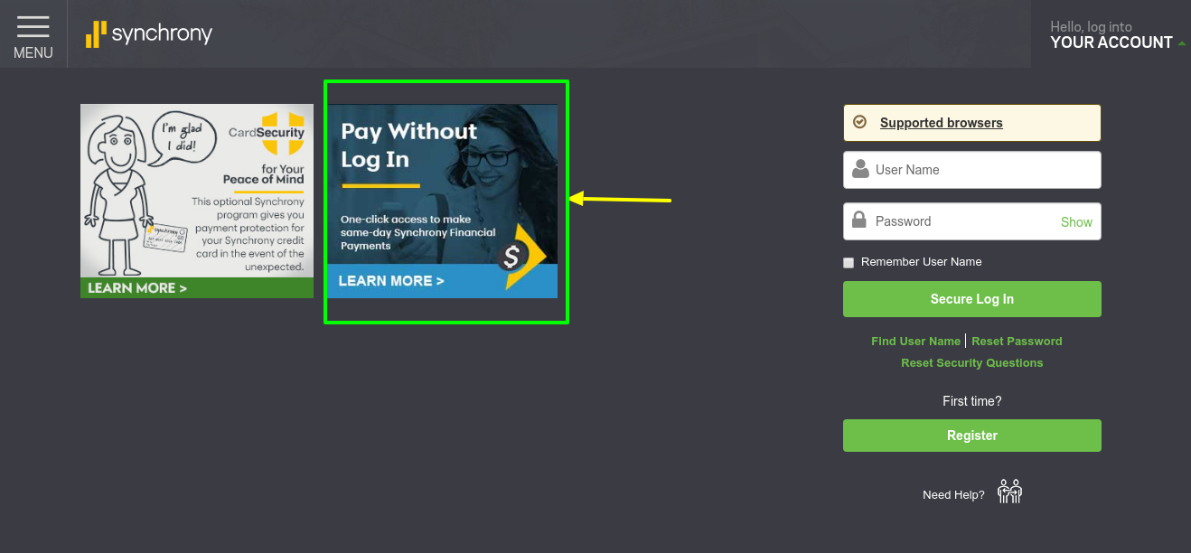 mysynchrony-pay-without-login