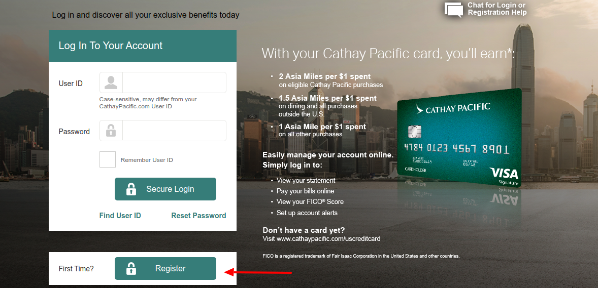 CATHAY PACIFIC Credit Card Register
