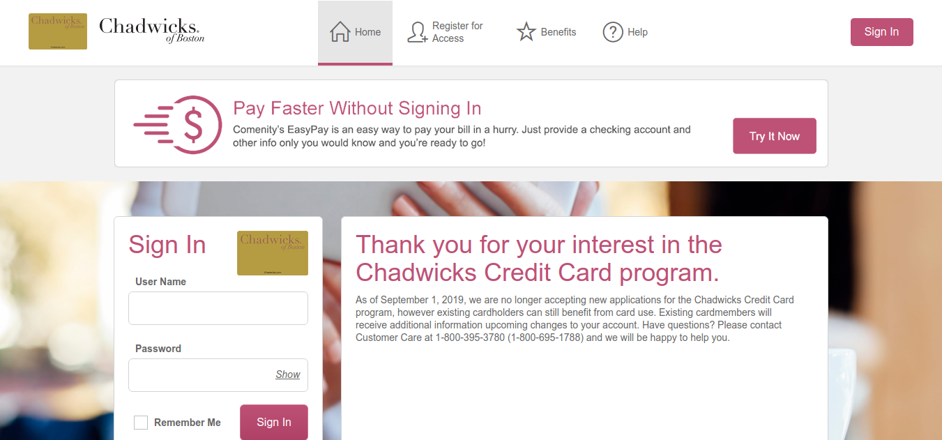 Cenity chadwicks How To Pay Chadwicks Credit Card Bill Online