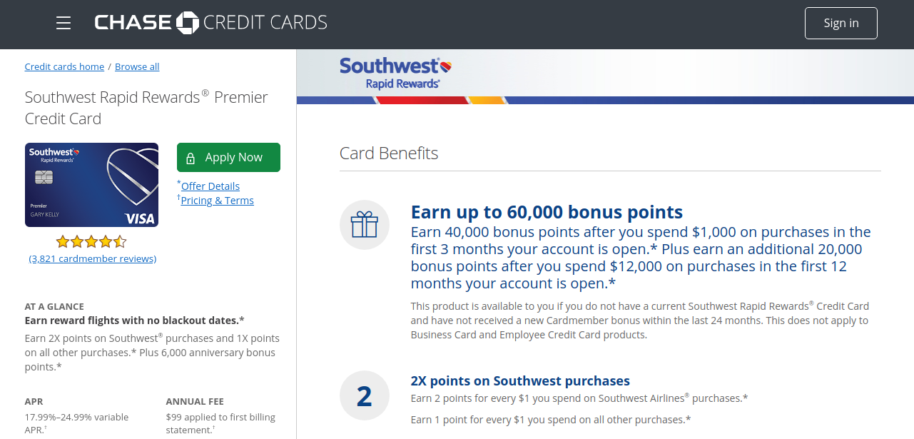 southwest airlines promo code and chase