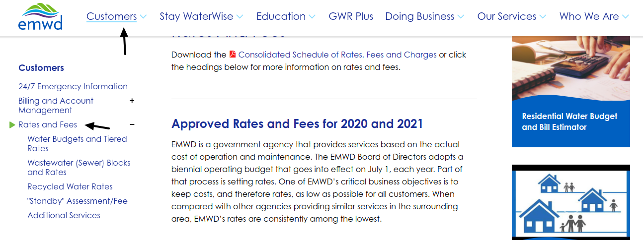 EMWD Rates and Fees